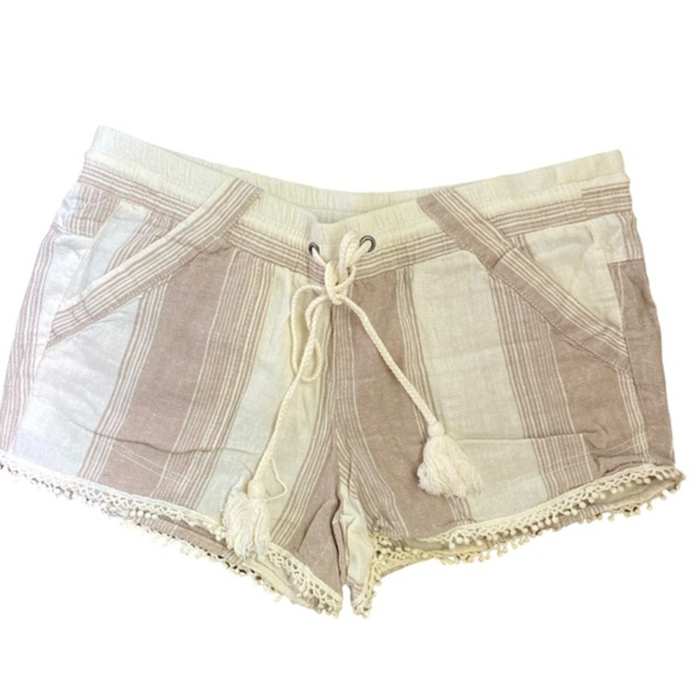 Jolt Boho Short - 7 cream tan , linen rayon
